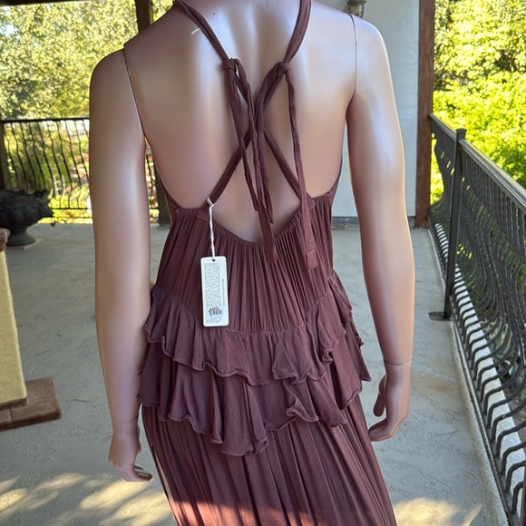 Jen’s Pirate Booty Dress NWT maxi long Chocolate Merlot backless halter S $225 - Picture 9 of 17